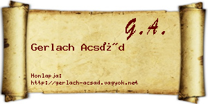 Gerlach Acsád névjegykártya